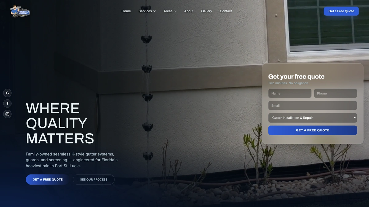 Stronghold Gutters — a site built by NuAura